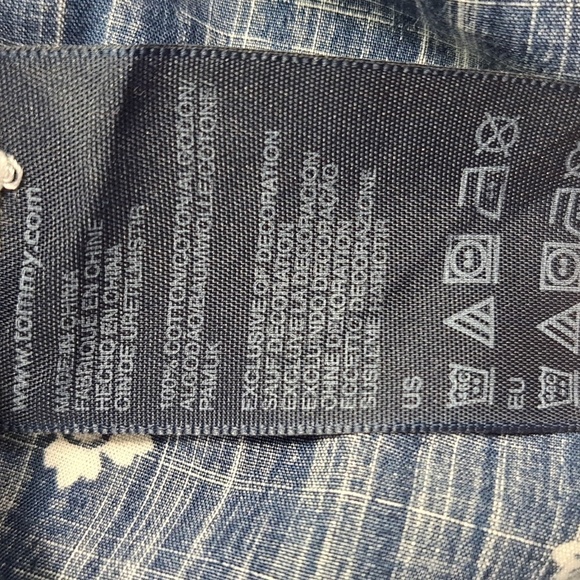 Tommy Hilfiger dark blue & white stitching slim fit LG casual button-up shirt - Picture 6 of 6